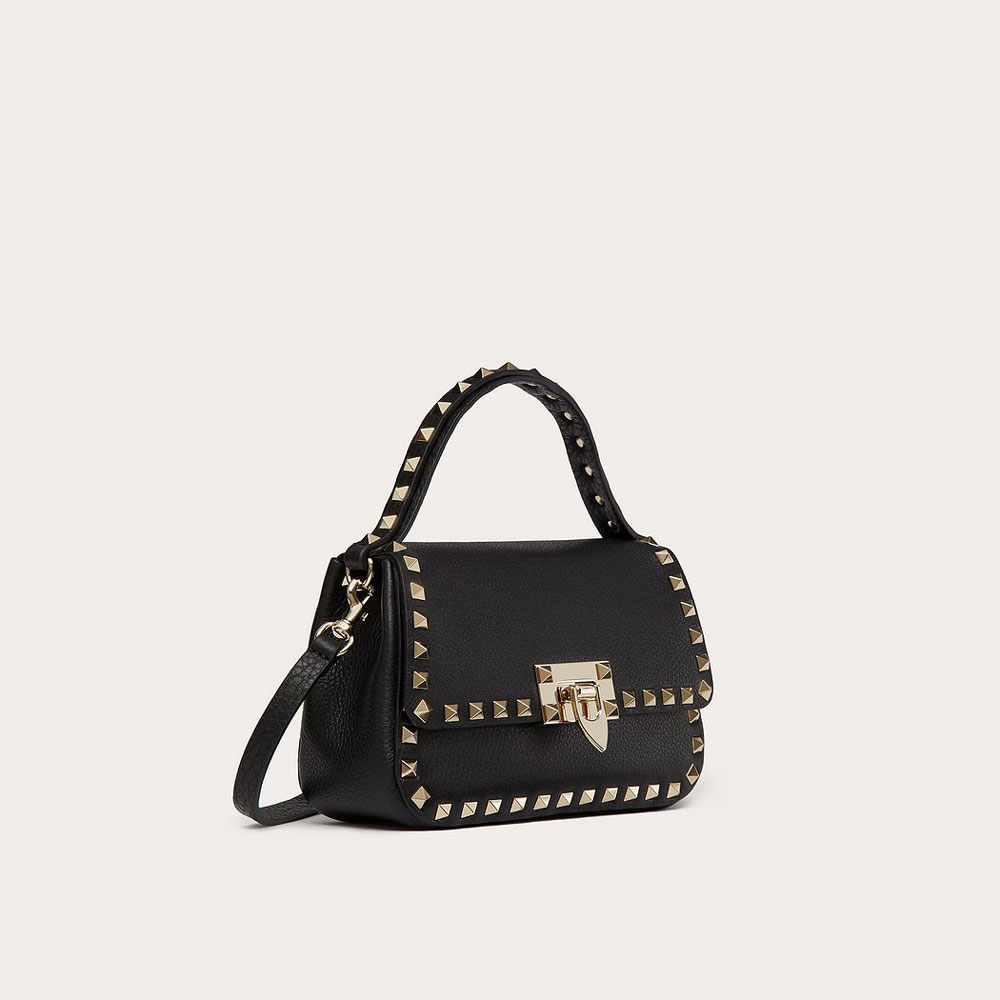 Valentino Small Rockstud Grainy Calfskin Handbag VW2B0I52VSF0NO: Image 2