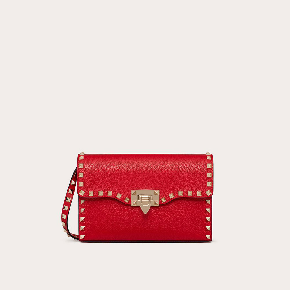 Valentino Small Rockstud Grainy Calfskin Crossbody Bag WW2B0181VSFJU5: Image 1