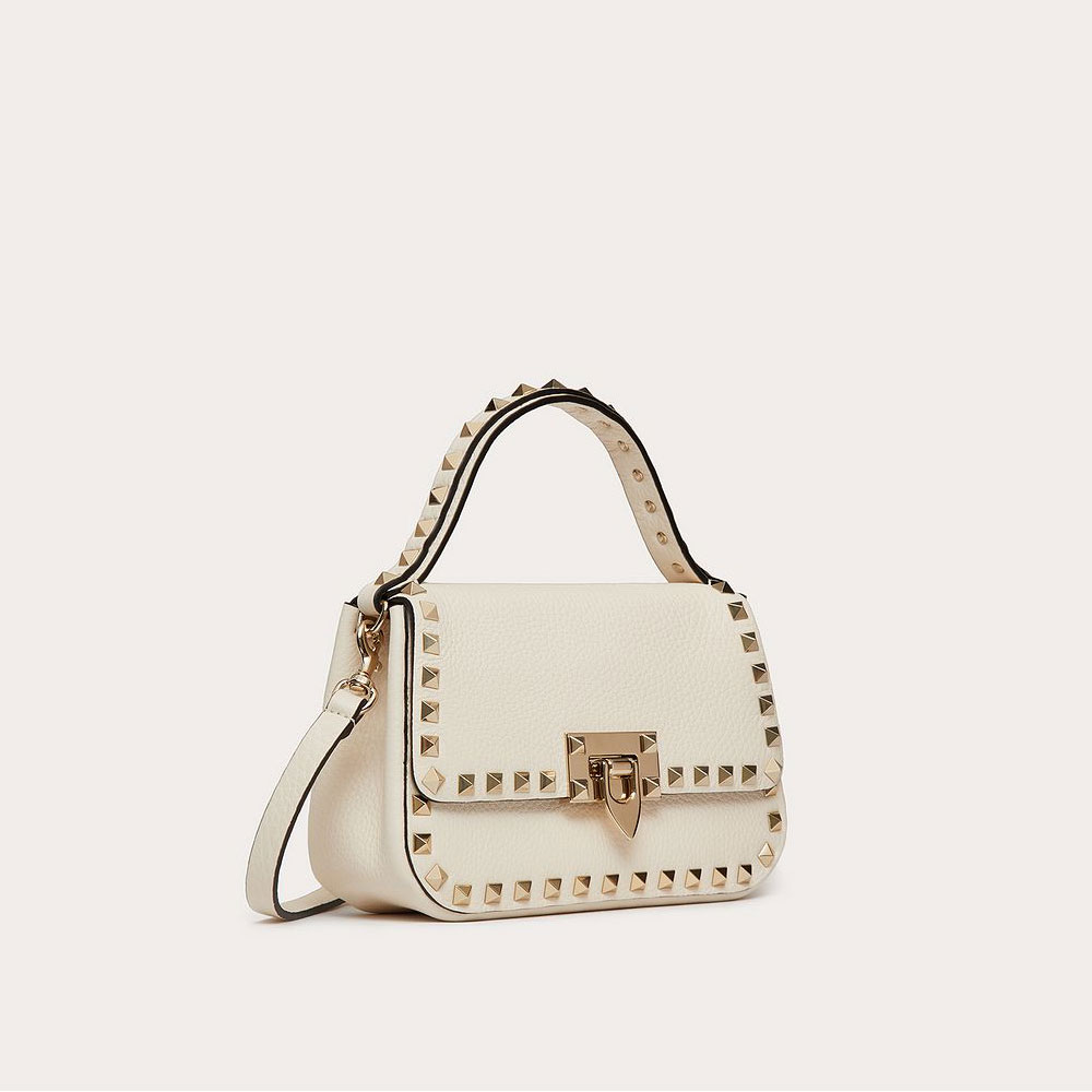 Valentino Garavani Small Rockstud Grainy Calfskin Handbag XW2B0I52VSFI16: Image 3