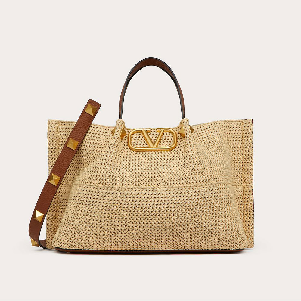 Valentino Garavani Medium Straw Summer Tote XW2B0K39YCED84: Image 1