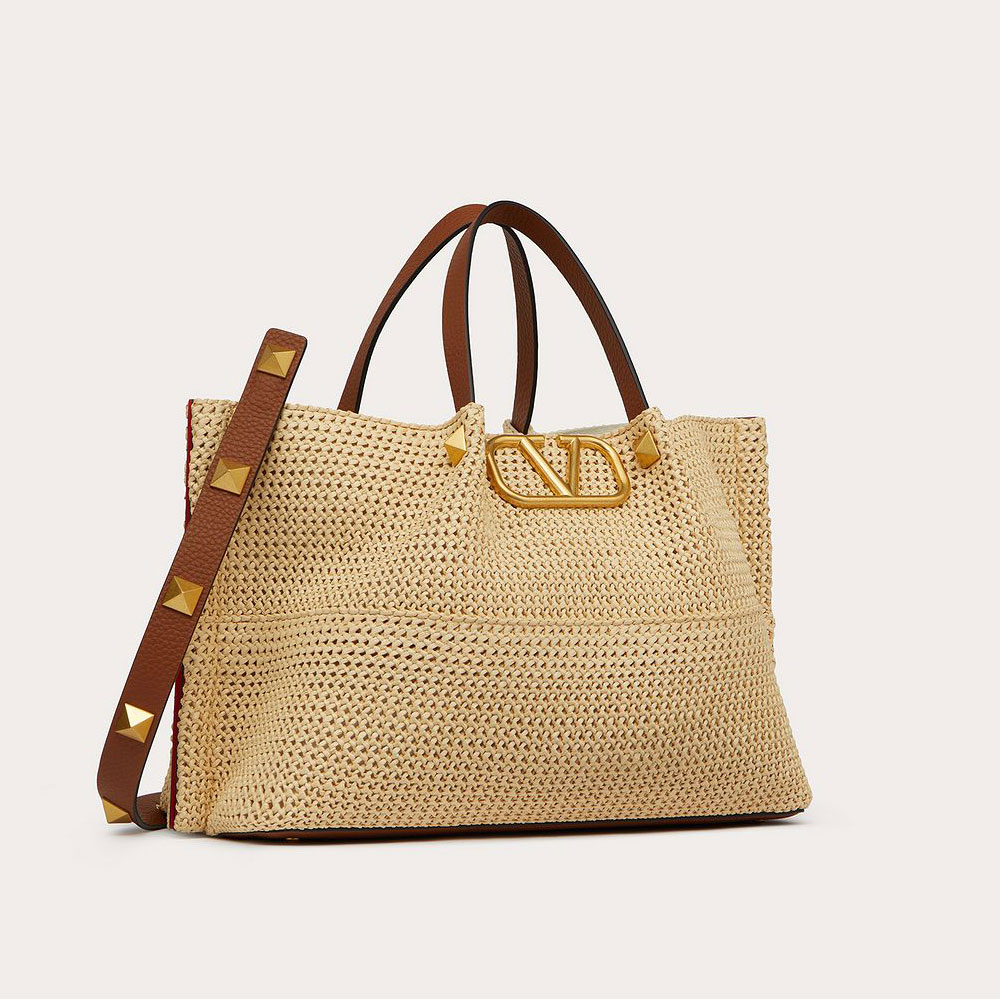 Valentino Garavani Medium Straw Summer Tote XW2B0K39YCED84: Image 3