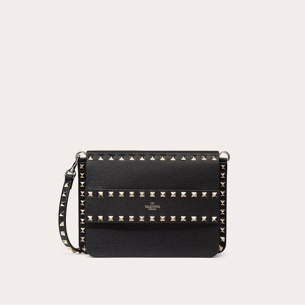 Valentino Garavani Small Rockstud Grainy Leather Crossbody Bag ZW2B0E86VSF0NO: Image 1