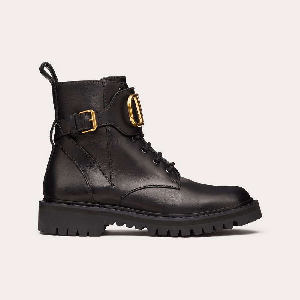 Valentino Vlogo Signature Calfskin Combat Boot ZW2S0Q03BEK0NO: Image 1