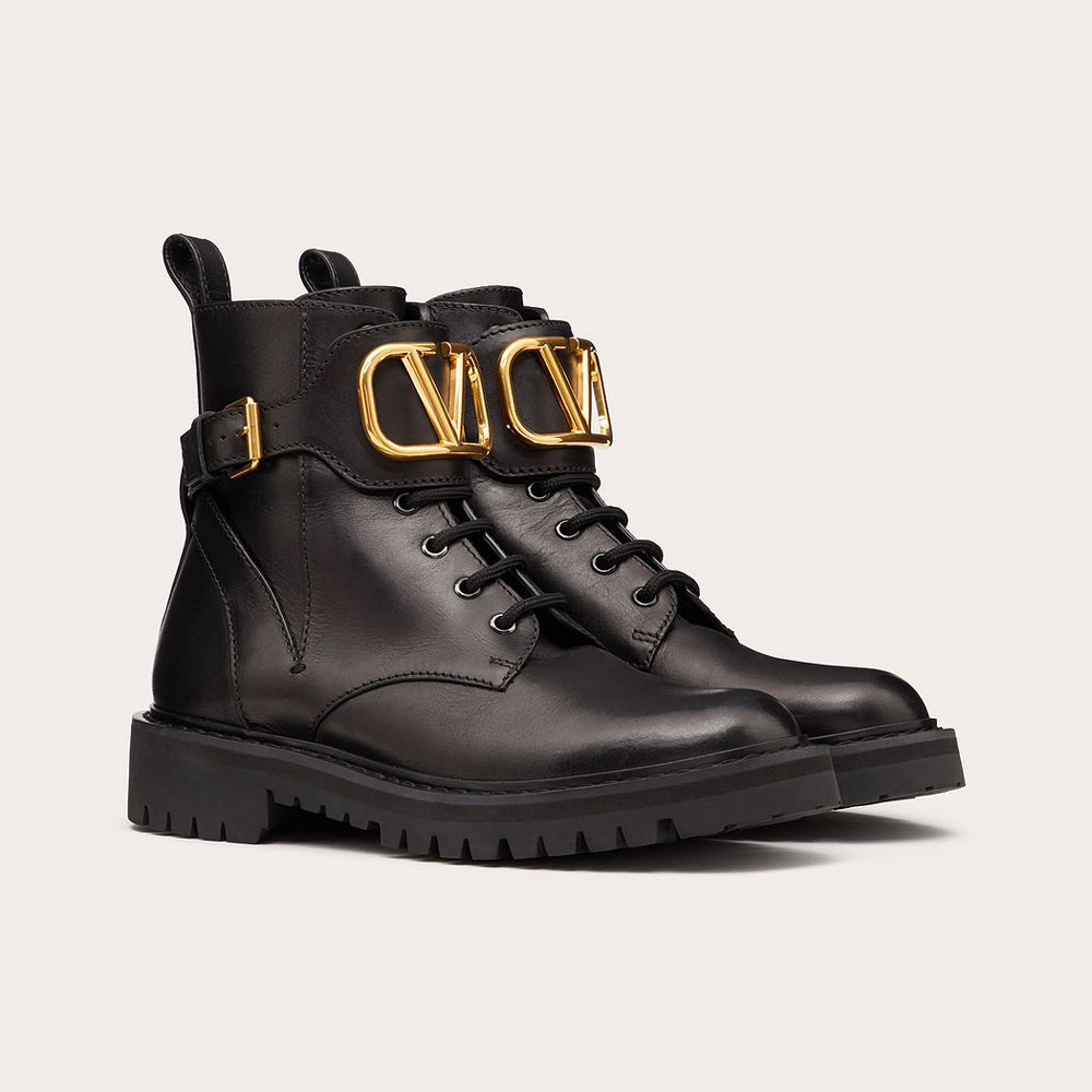 Valentino Vlogo Signature Calfskin Combat Boot ZW2S0Q03BEK0NO: Image 2