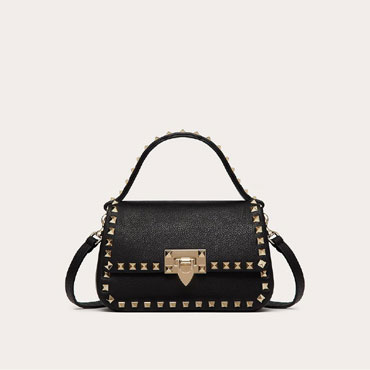 Valentino Garavani Small Rockstud Grainy Calfskin Handbag 1W2B0I52VSF0NO