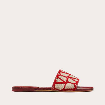 Valentino Garavani Toile Iconographe Slide Sandal 2W0S0GS4WICJ4A