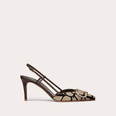 Valentino Garavani Vlogo Signature Slingback Pump In Toile 2W0S0R01EBH6ZN