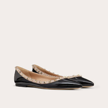 Valentino Patent Rockstud Ballet Flat 5W2S0403VNW N91