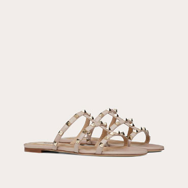 Valentino Rockstud Flat Slide Sandal 5W2S0C49VOD P45