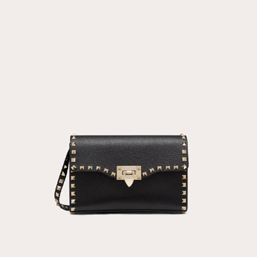 Valentino Small Rockstud Grainy Calfskin Crossbody Bag ZW2B0181VSF0NO