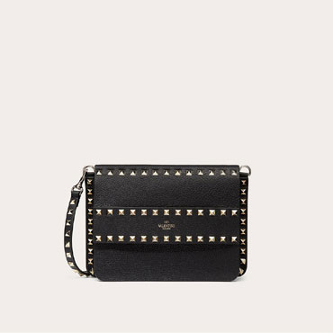 Valentino Garavani Small Rockstud Grainy Leather Crossbody Bag ZW2B0E86VSF0NO