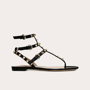 Valentino Rockstud Calfskin Flat Flip Flop Sandal ZW2S0812VOD0NO