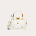 Valentino Small Roman Stud Handle Bag In Nappa VW0B0I97BSF098