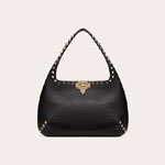 Valentino Small Rockstud Grainy Calfskin Hobo Bag VW2B0I25VSF0NO