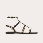 Valentino Rockstud Flat Calfskin Sandal With Straps WW2S0A05VOD0NO