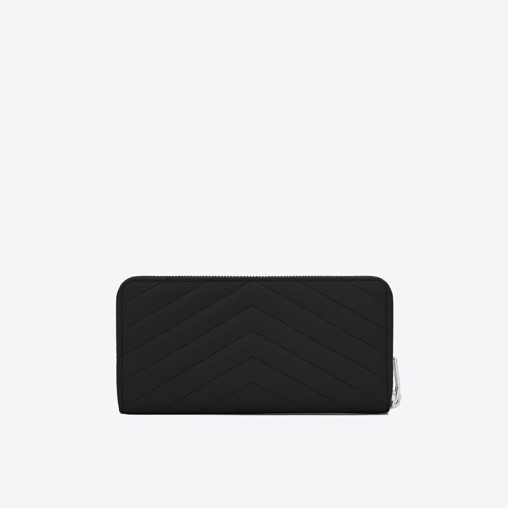 YSL Cassandre Matelasse Zip Around Wallet In Grain De Poudre 358094 BOW02 1000: Image 3