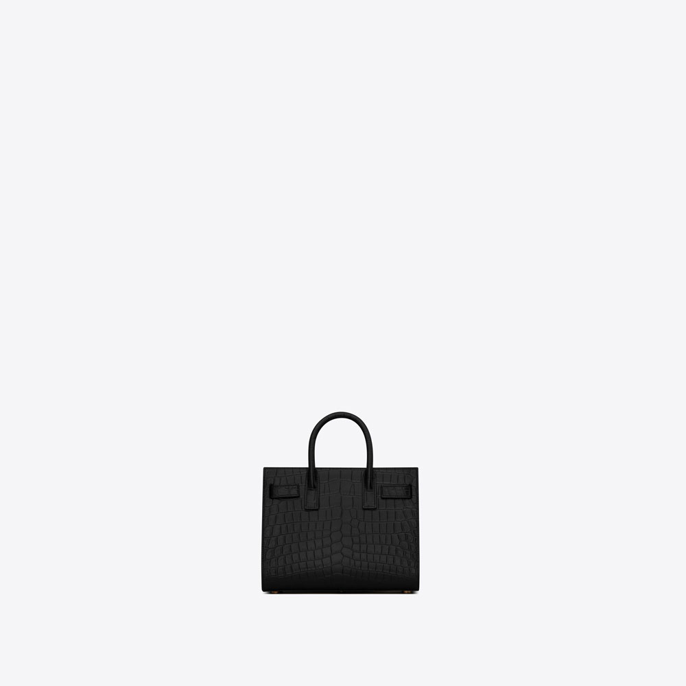 YSL Sac De Jour Nano In Crocodile Embossed Matte 392035 DZEAW 1000: Image 3