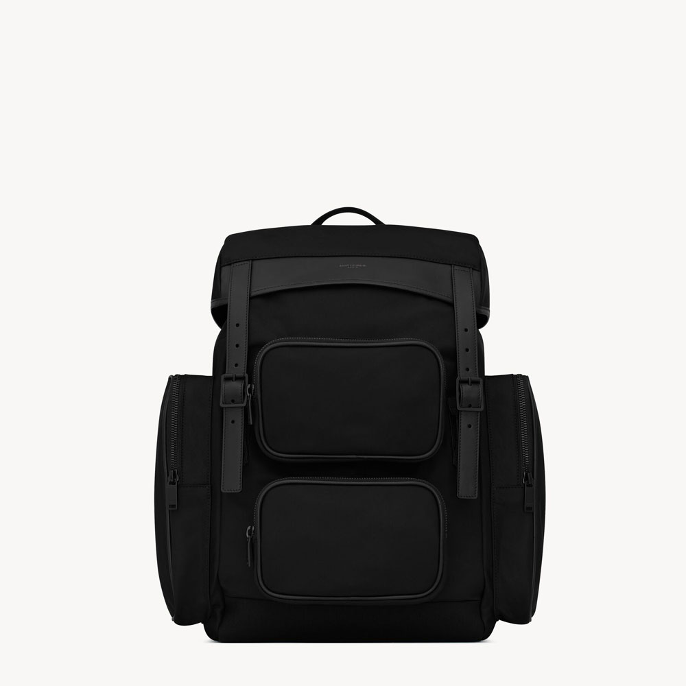 Saint Laurent City Multi-pocket Backpack 437110 FAACZ 1000: Image 1