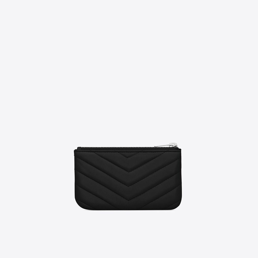 YSL Cassandre Matelasse Key Pouch In Grain De Embossed 438386 CWU02 1000: Image 3