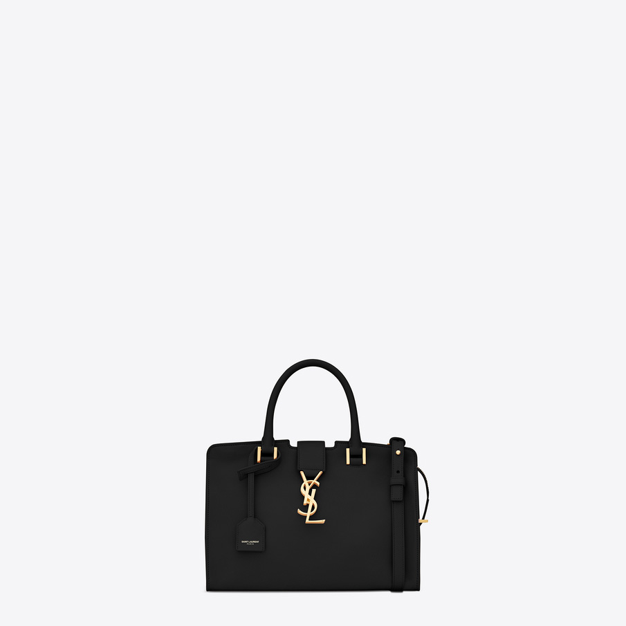 YSL baby monogram Saint Laurent cabas bag in black leather 45285292IQ: Image 1