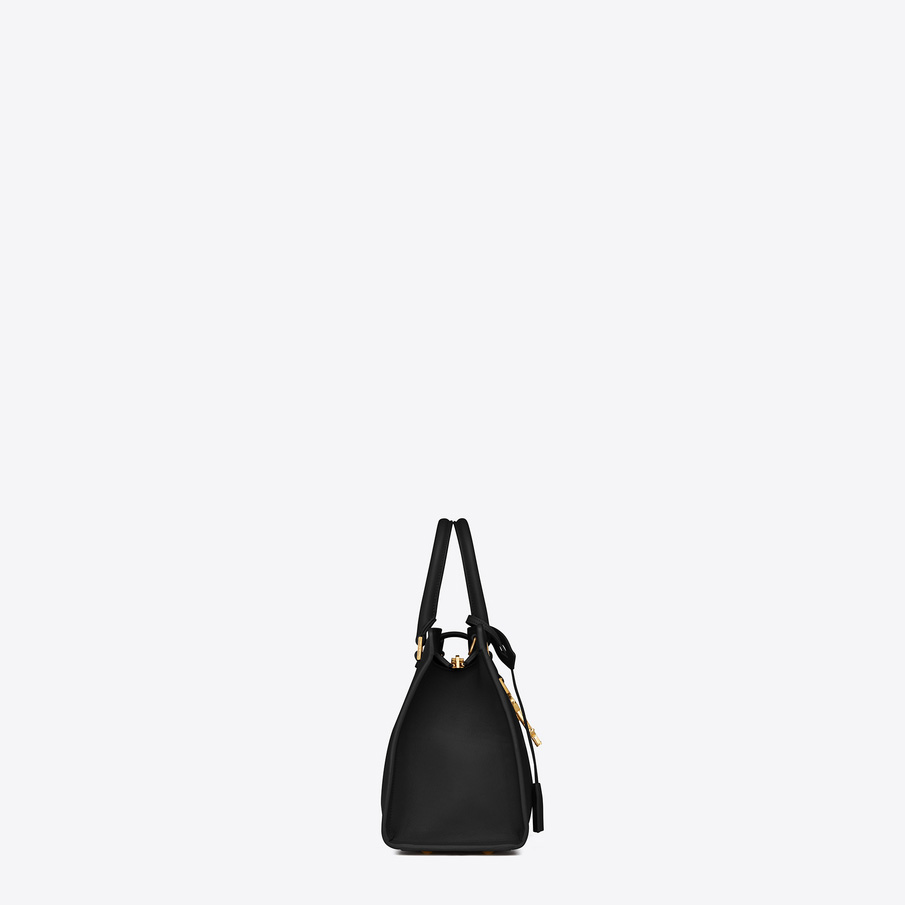 YSL baby monogram Saint Laurent cabas bag in black leather 45285292IQ: Image 3