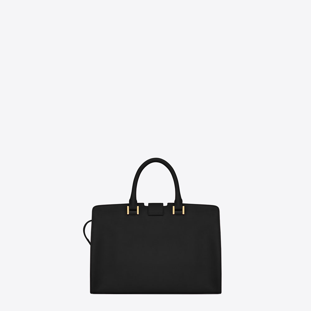 Saint Laurent Small Cabas Ysl Bag In Black Leather 45322220UO: Image 2