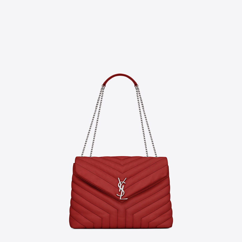 Saint Laurent Medium Loulou Chain Bag In Lipstick Red 45336019WK: Image 1