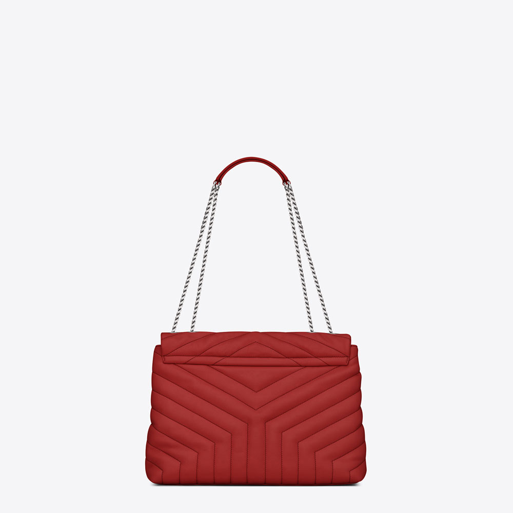 Saint Laurent Medium Loulou Chain Bag In Lipstick Red 45336019WK: Image 2