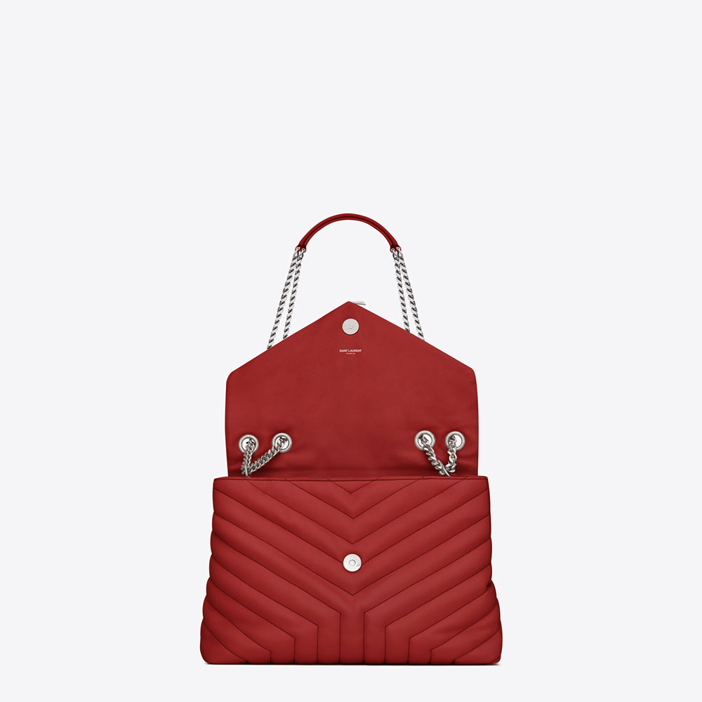 Saint Laurent Medium Loulou Chain Bag In Lipstick Red 45336019WK: Image 4