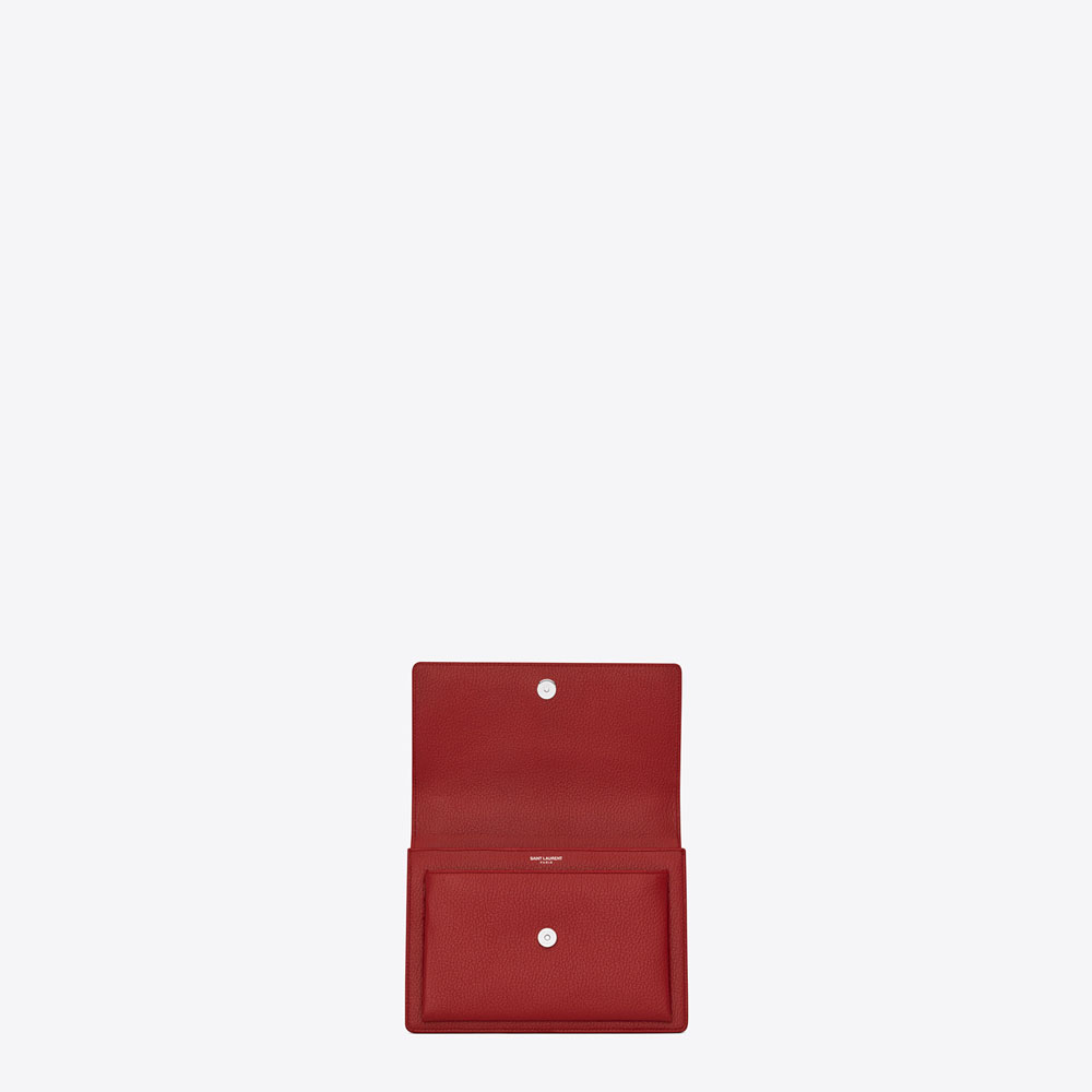 Saint Laurent Medium Sunset Satchel In Lipstick Red 45336022OO: Image 4