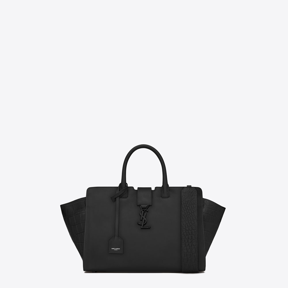 Saint Laurent Small Downtown Cabas Bag In Black Leather And Suede 45352154TE: Image 1