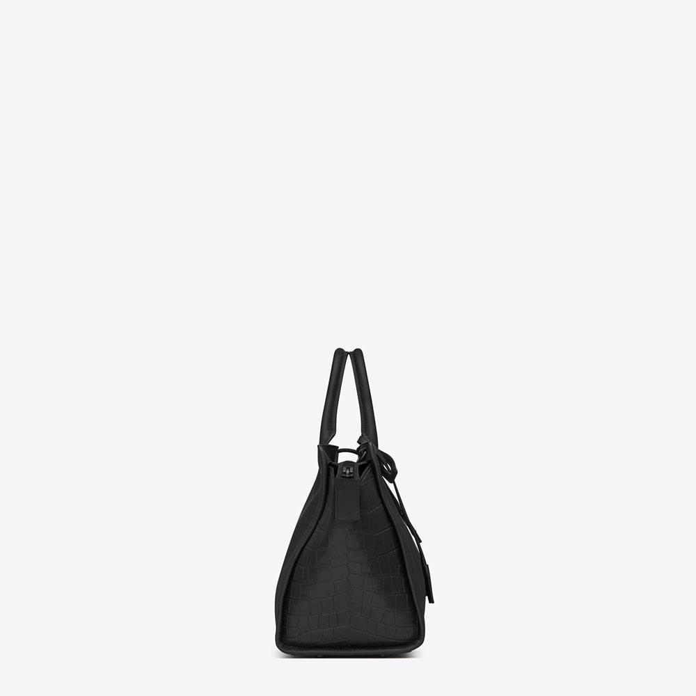 Saint Laurent Small Downtown Cabas Bag In Black Leather And Suede 45352154TE: Image 3