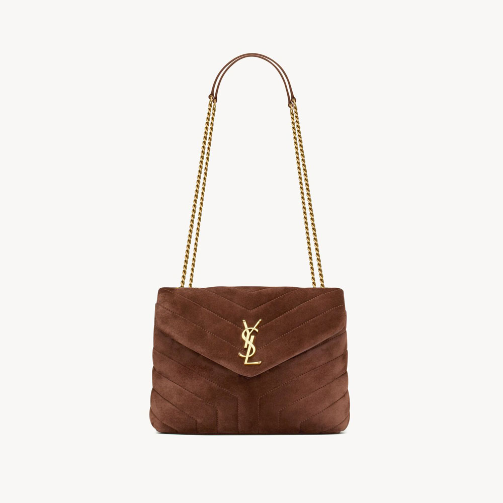 YSL Loulou Small In Quilted Suede 494699 1U867 2358: Image 1