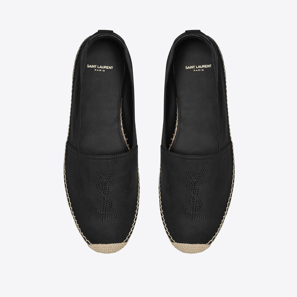 YSL Cassandre Espadrilles In Smooth Leather 509616 0AS00 1000: Image 2