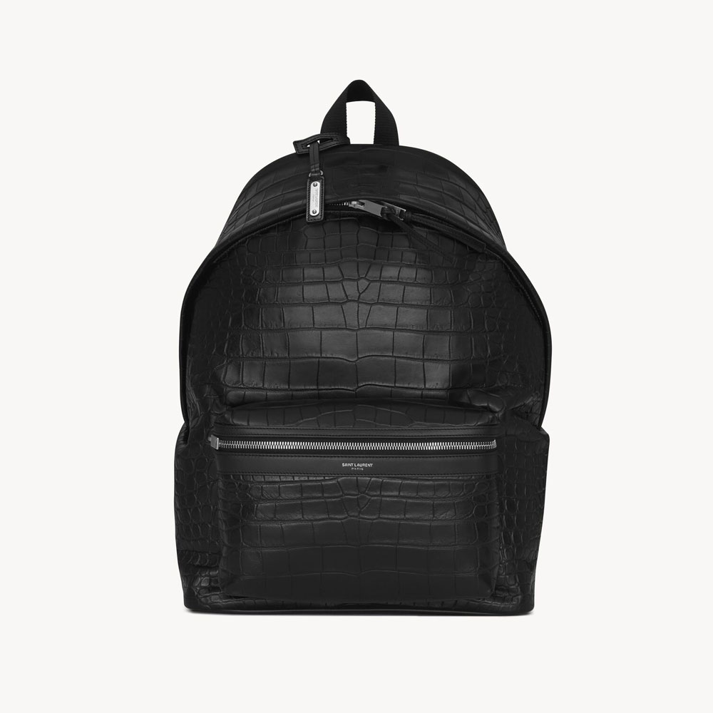 YSL City Backpack In Crocodile-embossed 534967 DZE2F 1000: Image 1