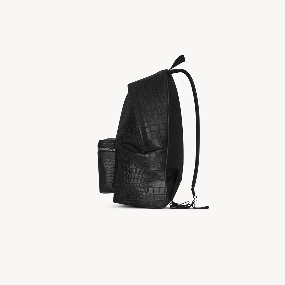 YSL City Backpack In Crocodile-embossed 534967 DZE2F 1000: Image 3