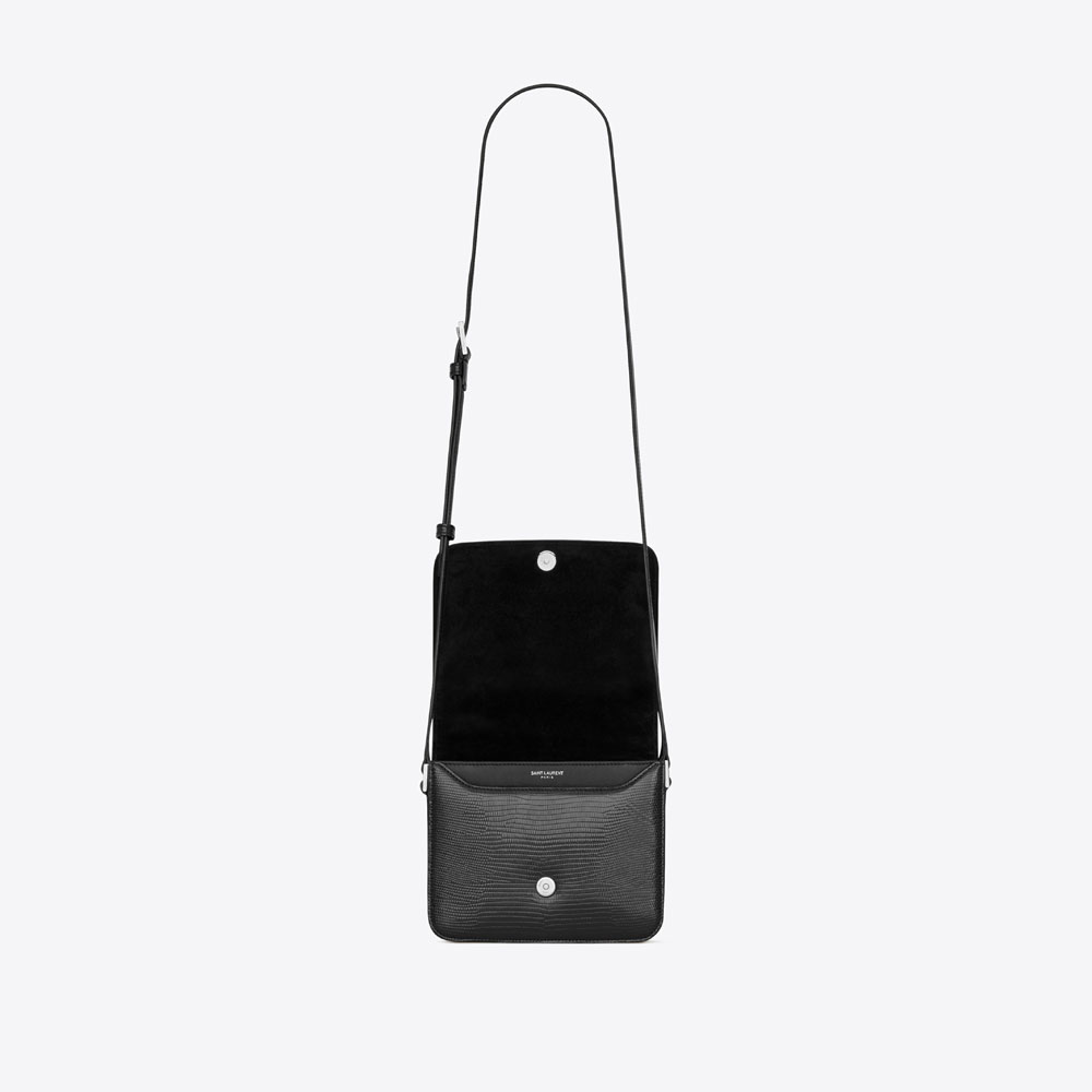 YSL LE 61 Small Saddle Bag Patent Leather 568569 1KM0N 1000: Image 4