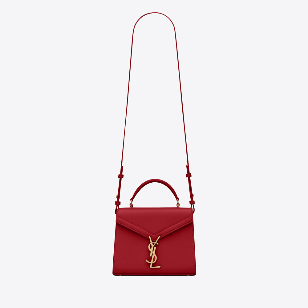 YSL Cassandra Mini Top Handle Bag In Grain De Poudre 602716 BOW0W 6805: Image 1