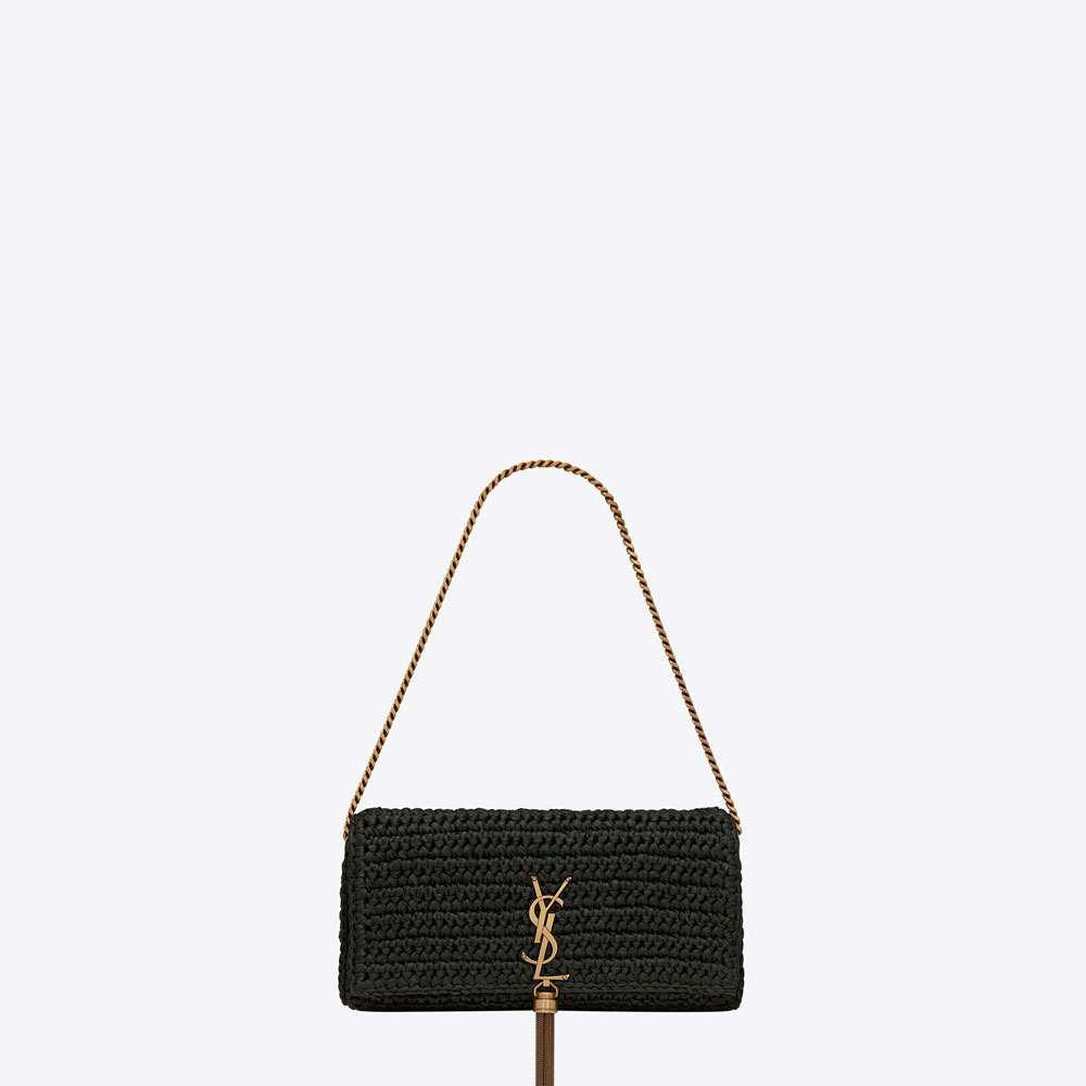 YSL Kate 99 Chain Bag With Tassel In Raffia 604276 GG66W 1000: Image 1