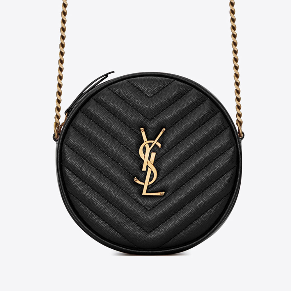 YSL Vinyle Round Camera Bag Grain De Poudre 610436 1GF07 1000: Image 2