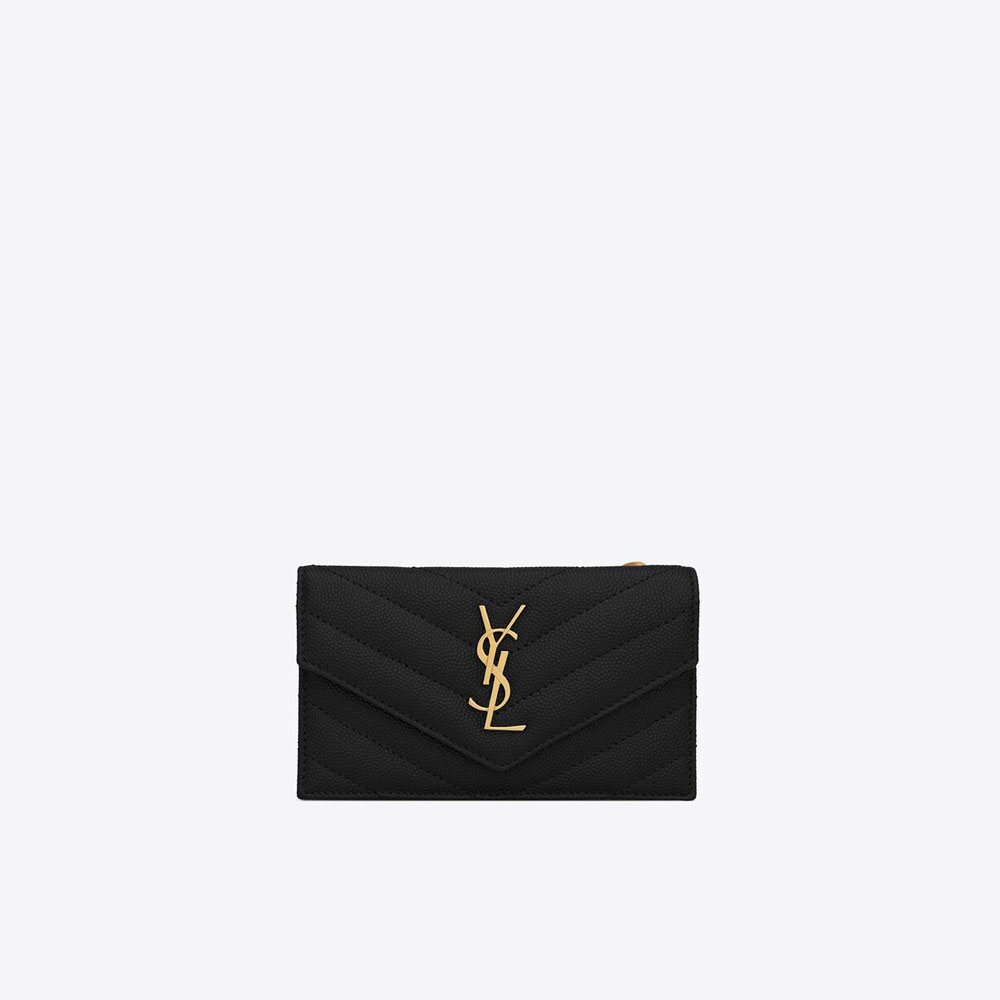 YSL Cassandre Matelasse Fragments Flap Card Case 612808 BOW01 1000: Image 1