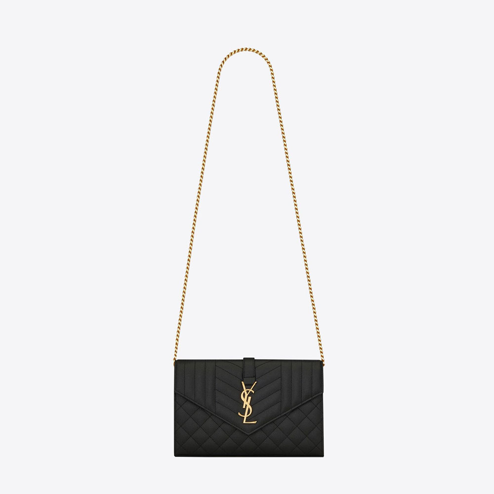 YSL Envelope Chain Wallet In Mix Matelasse Grain Embossed 620280 BOW91 1000: Image 1