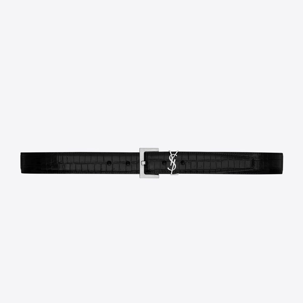 YSL Cassandre Belt In Crocodile 634440 AAIW1 1000: Image 1