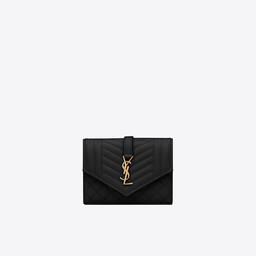 YSL Envelope Flap Card Case Mix Matelasse Grain De Poudre 651027 BOWT1 1000: Image 1