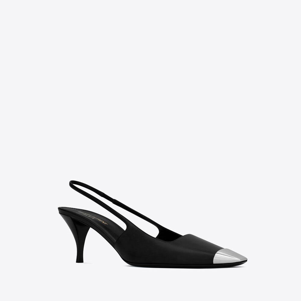 YSL Blade SLingback Pumps In Smooth Leather 660540 AKPNN 1000: Image 1