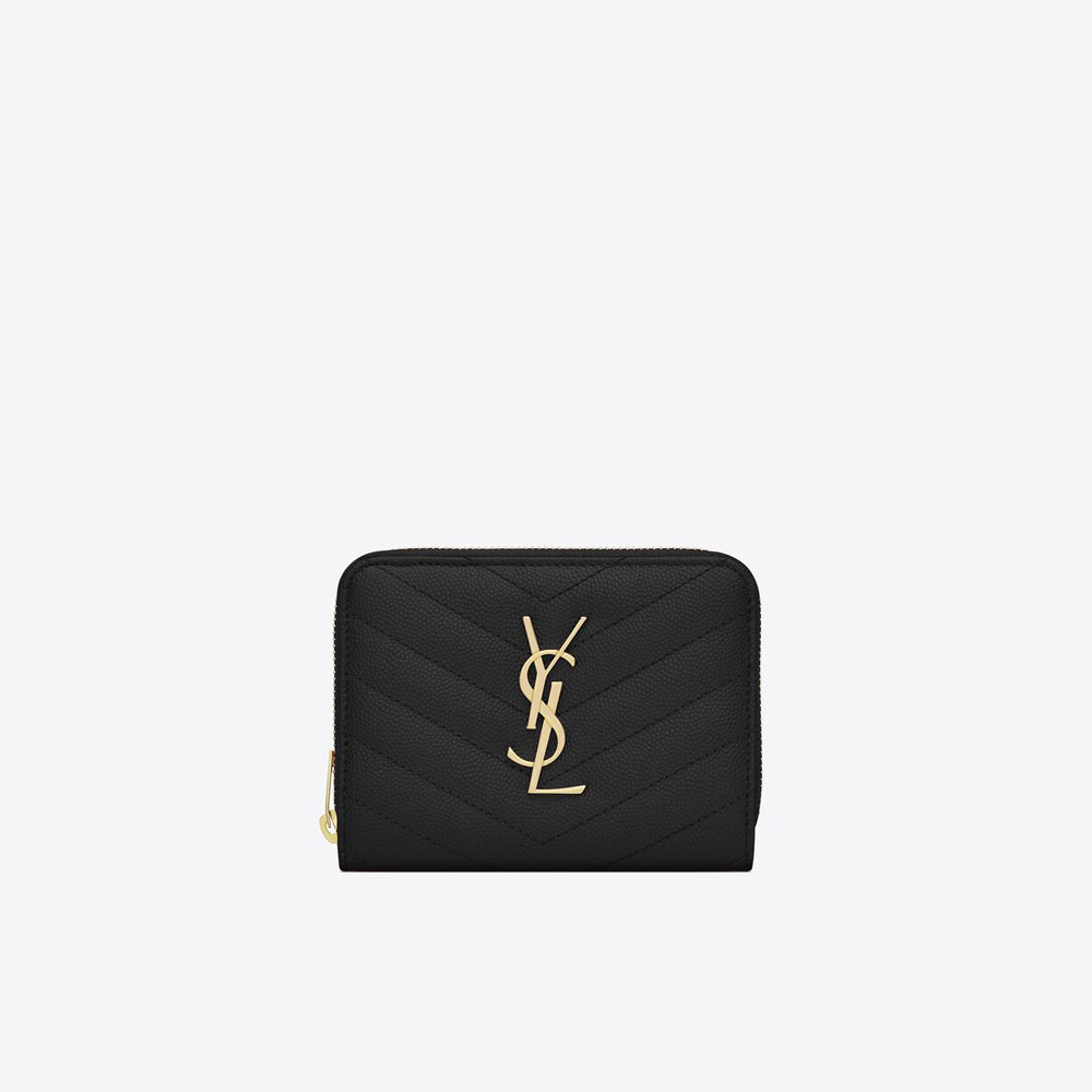 YSL Cassandre Matelasse Compact Zip Around Wallet 668288 BOW01 1000: Image 1