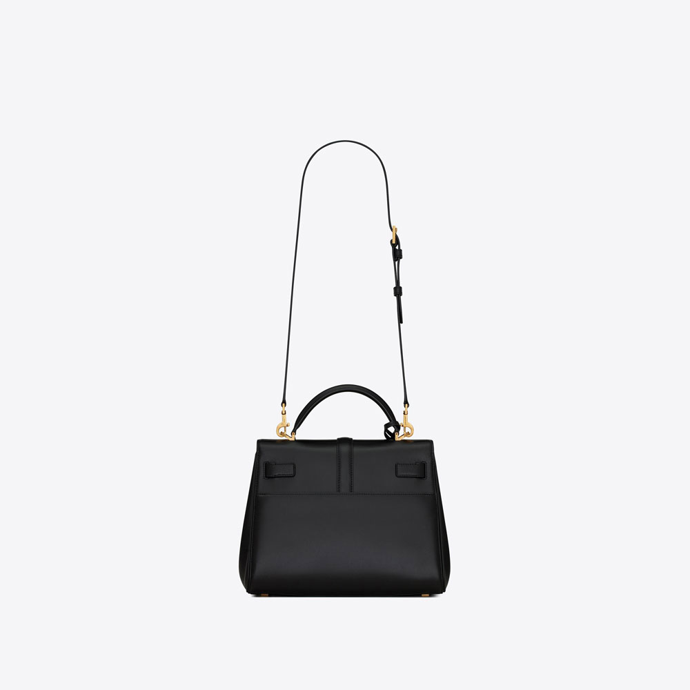 YSL Le Fermoir Small Top Handle Bag In Shiny Leather 686982 2ZA0W 1000: Image 2