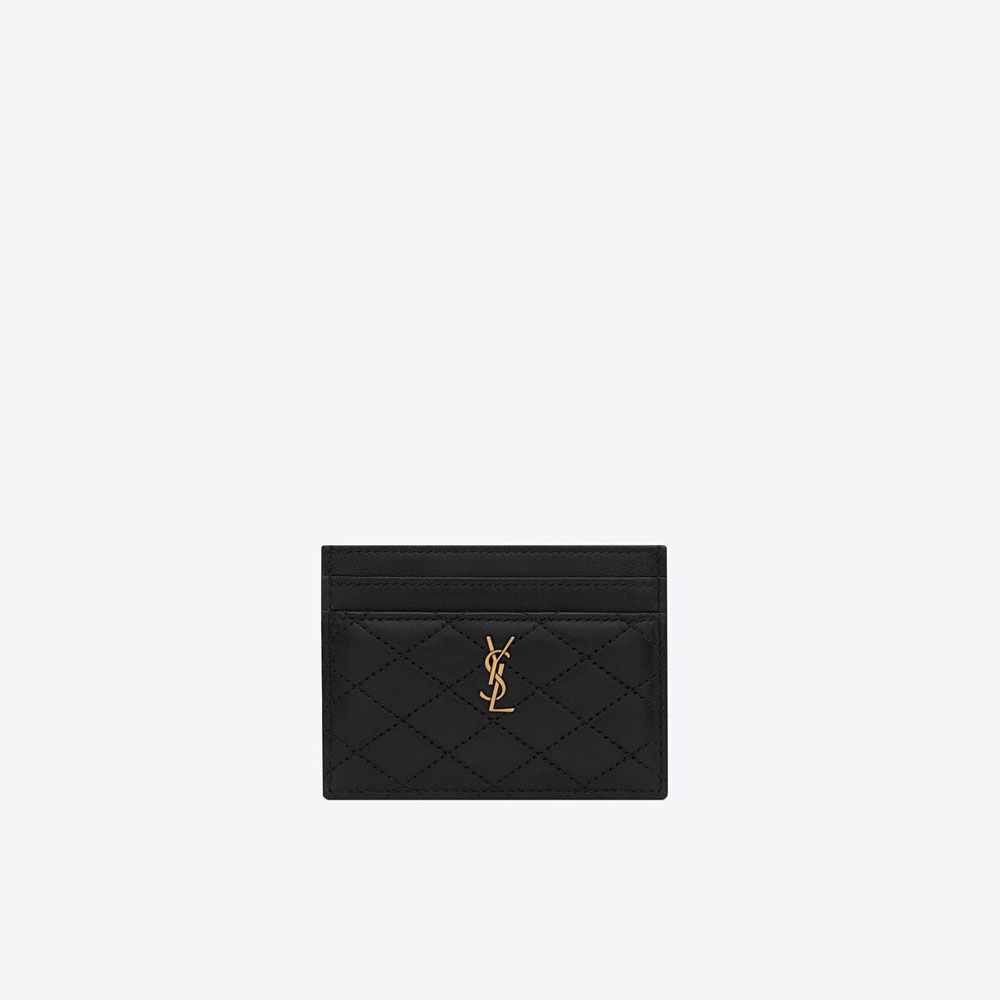 YSL Gaby Card Case In Quilted Lambskin 703219 1EL07 1000: Image 1