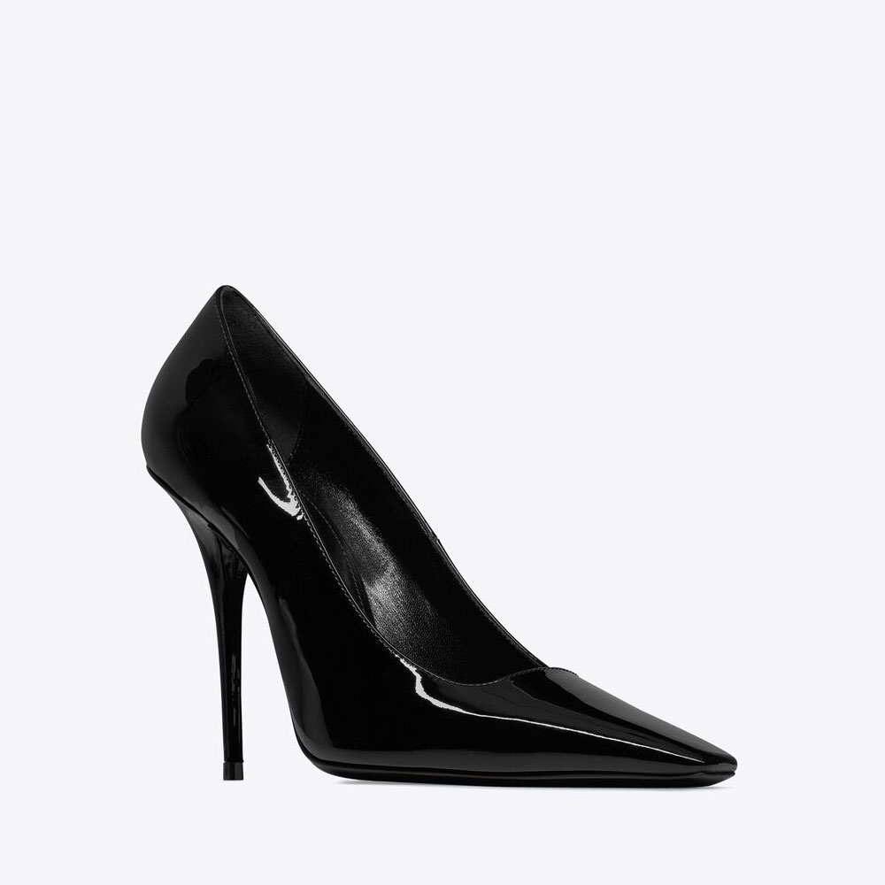 YSL Blade Pumps In Patent Leather 711268 1TV00 1000: Image 1