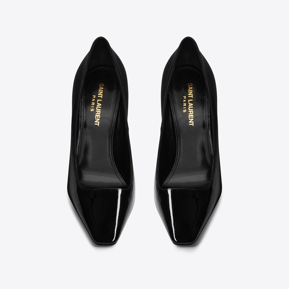 YSL Blade Pumps In Patent Leather 711268 1TV00 1000: Image 2